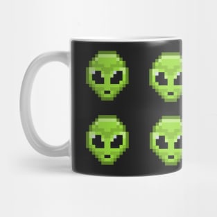 Green Alien Head - Pixel Art 4 Pack Mug